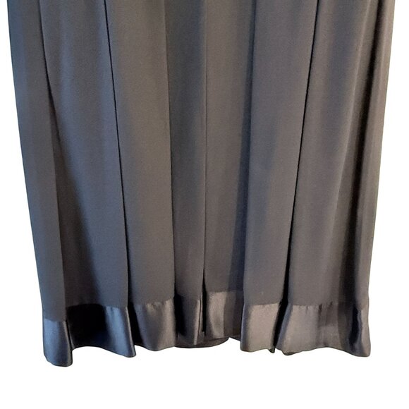 Shani Black Strapless Cocktail Dress Tuxedo Style Pleated White Bib Silk Size 4 - Picture 8 of 9